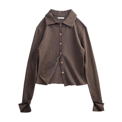 马登短款针织开衫外穿不规则别致修身上衣美式bm内搭长袖肌理纹女 商品图7