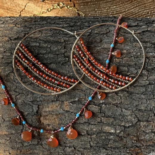 SpoiledBrat Jewelry橘锆石气质圆形耳环 商品图2