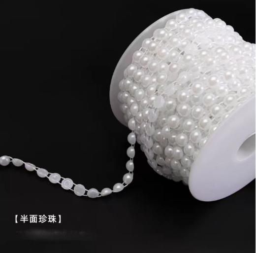 多规格珍珠装饰--半面珍珠卷装.珍珠链.珍珠蝴蝶结.珍珠扣 商品图0