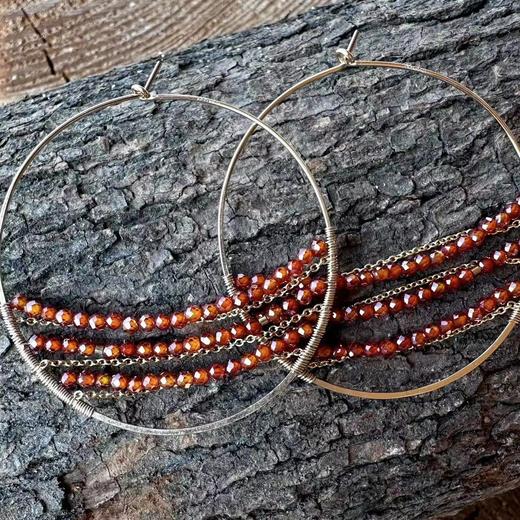 SpoiledBrat Jewelry橘锆石气质圆形耳环 商品图1