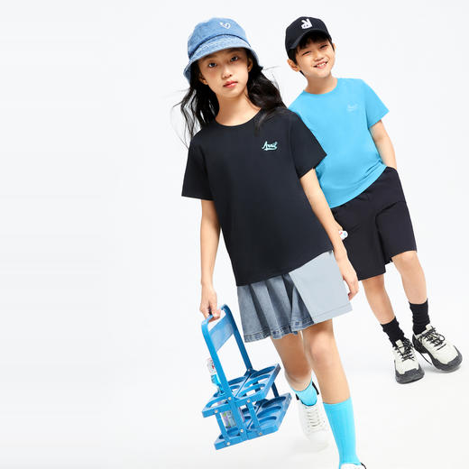 男女童轻薄柔软圆领亲子短袖T恤新款安奈儿童装童装小程序专享EM421145 商品图5