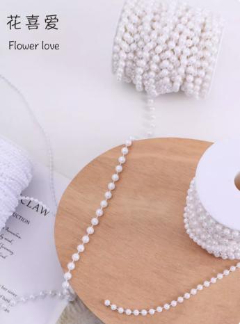 多规格珍珠装饰--半面珍珠卷装.珍珠链.珍珠蝴蝶结.珍珠扣 商品图2