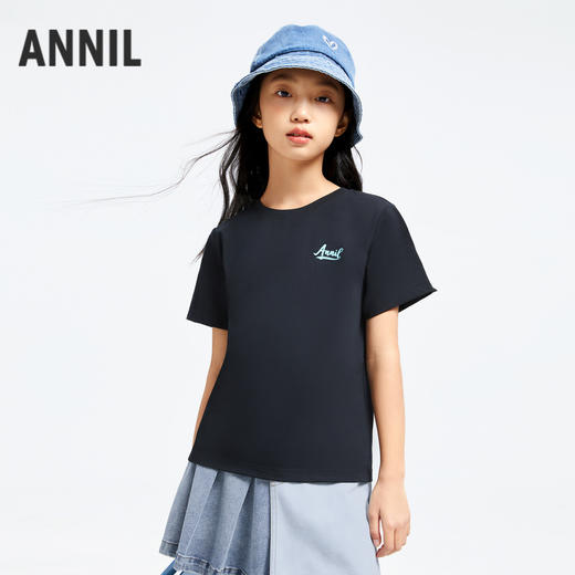 男女童轻薄柔软圆领亲子短袖T恤新款安奈儿童装童装小程序专享EM421145 商品图2
