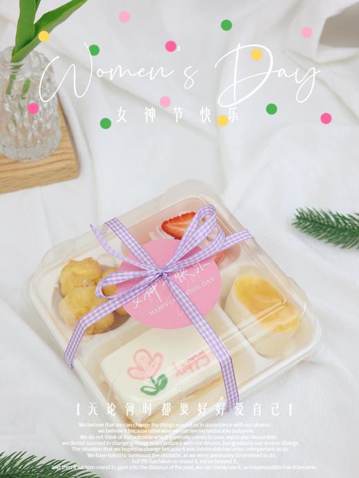 下午茶套餐十-半熟芝士+3枚小泡芙+草莓毛巾卷+手绘戚风蛋糕 商品图1