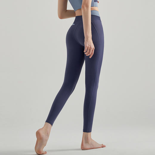 【运动必备】【高弹速干，藏肉显瘦】春夏新款女拼色交叉腰头瑜伽裤高腰提臀显瘦五分九分外穿跑步V腰健身裤 商品图5