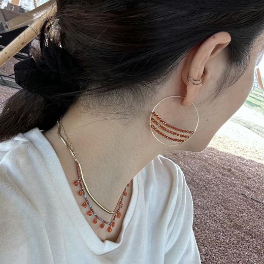 SpoiledBrat Jewelry橘锆石气质圆形耳环 商品图3