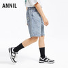 男童牛仔中裤新款夏纯棉时尚提花透气挺括五分裤子安奈儿童装EB426116 商品缩略图2