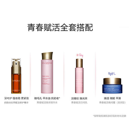 娇韵诗双萃多元赋活四件套 双萃精华50ml 多元粉水200ml 多元青春赋活日间乳液50ml 多元青春赋活晚霜50ml【CDF】 商品图1