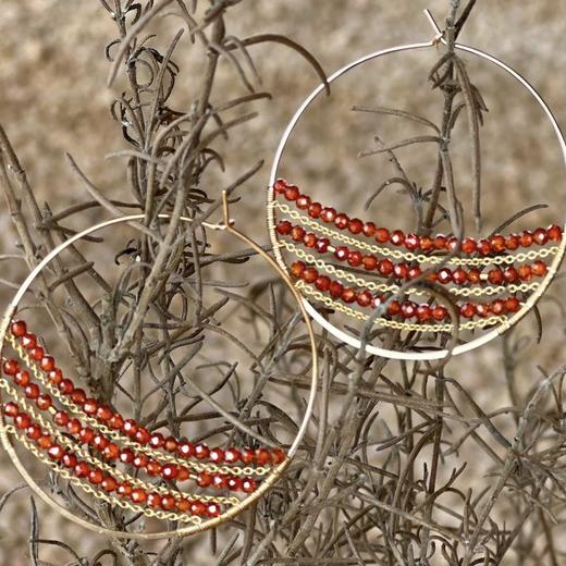 SpoiledBrat Jewelry橘锆石气质圆形耳环 商品图0