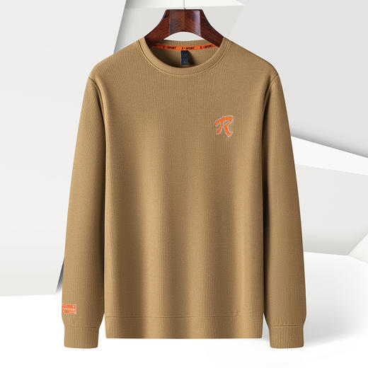 【灯芯条 多色】罗蒙春秋男装绣花胸标卫衣男士时尚休闲百搭卫衣圆领长袖T恤上衣男 商品图1