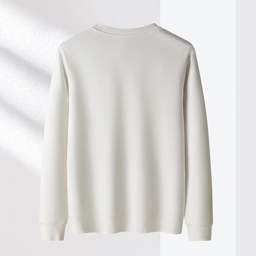 【桑蚕丝混纺 多色】罗蒙春秋男装时尚卫衣男士布标绣花卫衣时尚休闲圆领长袖T恤男 商品图6