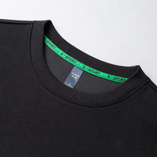 【桑蚕丝混纺 多色】罗蒙春秋男装字母印花卫衣男士撞色拼接卫衣休闲百搭圆领长袖T恤男 商品图5