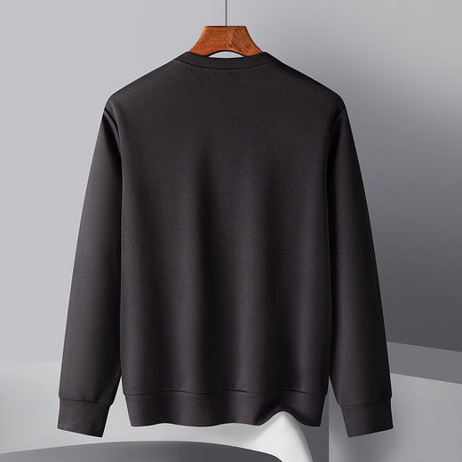 【桑蚕丝混纺 多色】罗蒙春秋男装字母印花卫衣男士撞色拼接卫衣休闲百搭圆领长袖T恤男 商品图1