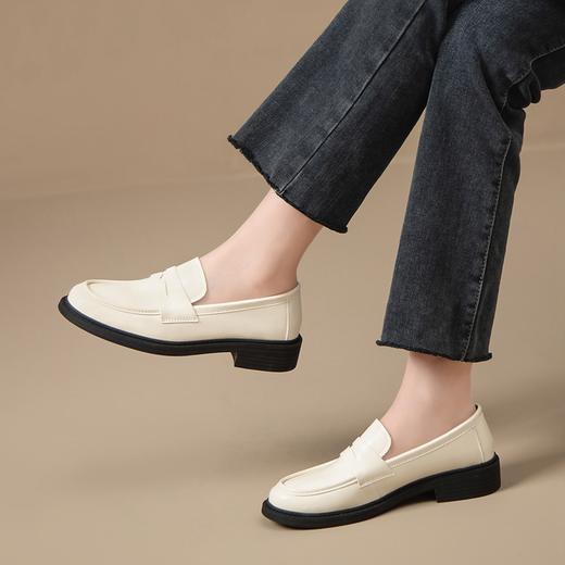 ZHR则则百搭单鞋女2024新款英伦小皮鞋子一脚蹬懒人鞋子时尚女鞋 商品图6