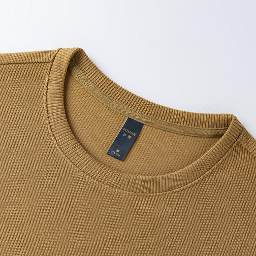 【提花条纹】罗蒙春秋男装卫衣前胸口袋卫衣男士时尚休闲百搭卫衣男圆领长袖T恤 商品图4