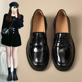 ZHR则则百搭单鞋女2024新款英伦小皮鞋子一脚蹬懒人鞋子时尚女鞋