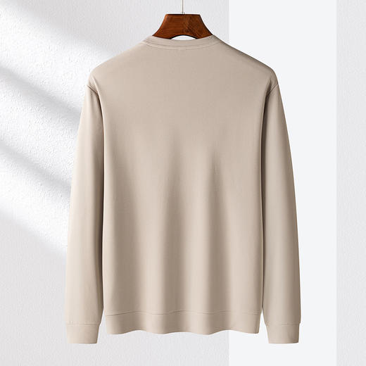 【肌理提花】罗蒙春秋男装时尚卫衣男士撞色绣花卫衣休闲百搭圆领长袖T恤男 商品图4
