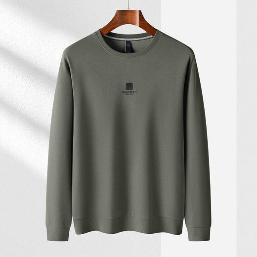 【肌理提花】罗蒙春秋男装时尚卫衣男士撞色绣花卫衣休闲百搭圆领长袖T恤男 商品图1