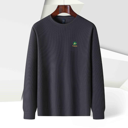 【提花条纹】罗蒙春秋男装卫衣前胸口袋卫衣男士时尚休闲百搭卫衣男圆领长袖T恤 商品图2