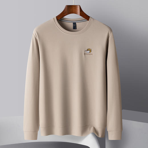 罗蒙春秋男装卫衣时尚绣花卫衣男士休闲百搭圆领长袖T恤男 商品图3