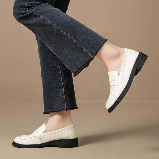 ZHR则则百搭单鞋女2024新款英伦小皮鞋子一脚蹬懒人鞋子时尚女鞋 商品图5