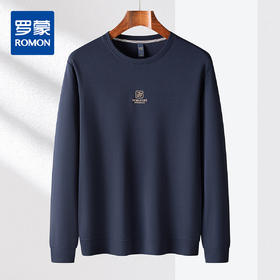 【肌理提花】罗蒙春秋男装时尚卫衣男士撞色绣花卫衣休闲百搭圆领长袖T恤男
