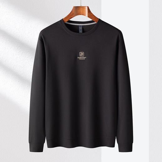 【肌理提花】罗蒙春秋男装时尚卫衣男士撞色绣花卫衣休闲百搭圆领长袖T恤男 商品图2