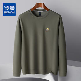 罗蒙春秋男装卫衣时尚绣花卫衣男士休闲百搭圆领长袖T恤男