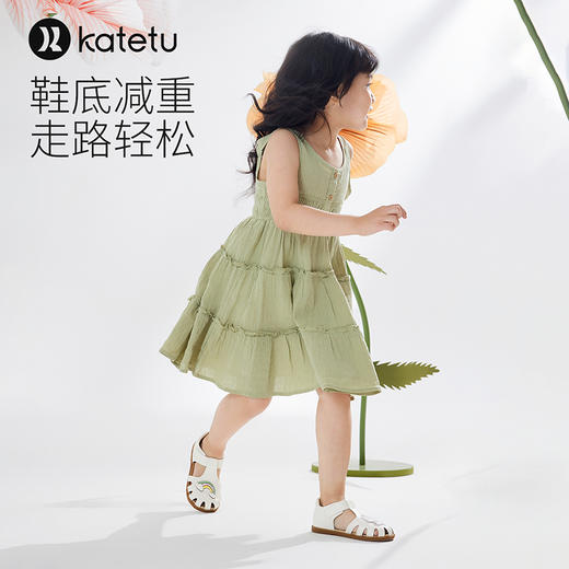 卡特兔小皮鞋女童2024夏季新款儿童公主鞋防滑透气宝宝凉鞋沙滩鞋 商品图6