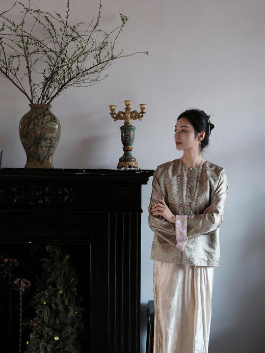 盛唐牡丹 |重缎宋锦对襟外套 商品图4