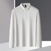 【福利款】罗蒙春秋男士仿丝光polo衫男长袖t恤男商务男士polo衫长袖 商品缩略图5