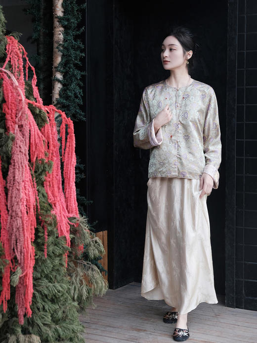 盛唐牡丹 |重缎宋锦对襟外套 商品图3