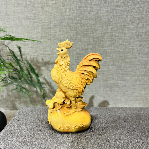 金鸡报晓/大吉大利°黄杨木摆件 商品图1
