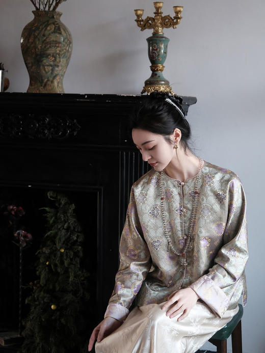 盛唐牡丹 |重缎宋锦对襟外套 商品图5