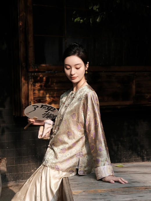 盛唐牡丹 |重缎宋锦对襟外套 商品图8