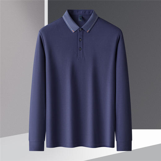 【福利款】罗蒙男士仿丝光polo衫男长袖t恤男商务男士polo衫长袖 商品图4
