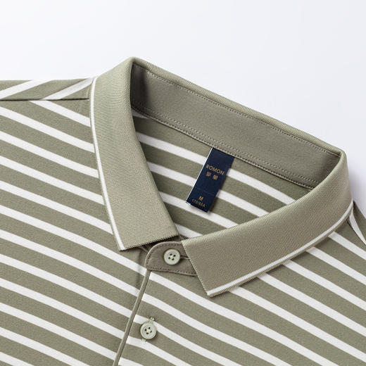 【桑蚕丝混纺】罗蒙男士春秋款撞色条纹polo衫男长袖t恤男士polo衫 商品图6