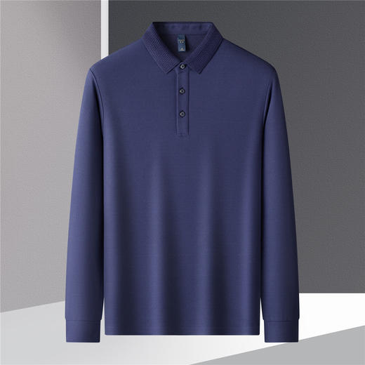 【福利款】罗蒙春秋男士仿丝光polo衫男长袖t恤男商务男polo衫长袖 商品图4
