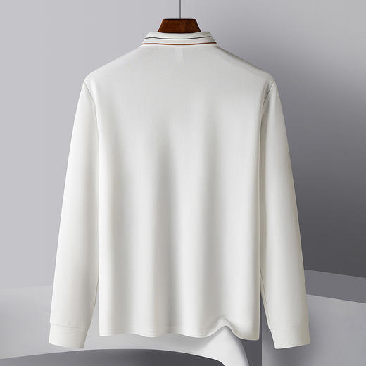 【双面含桑蚕丝】罗蒙男士经典polo衫男长袖t恤男春秋男士polo衫 商品图10