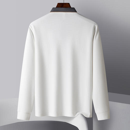 【双面含桑蚕丝】罗蒙男士绣花polo衫男长袖t恤男春秋男士polo衫 商品图3