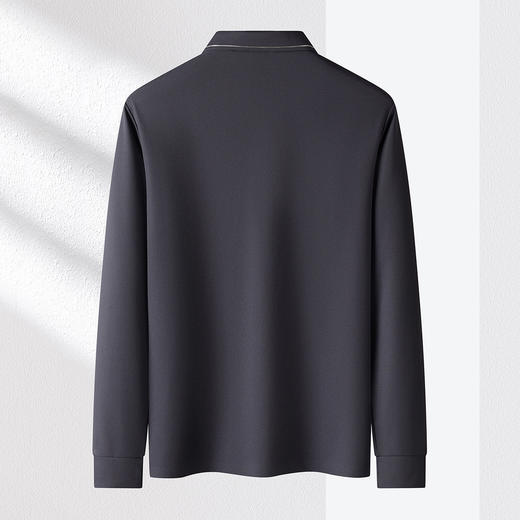 【华夫格】罗蒙春秋男士抗皱免烫polo衫男长袖t恤男商务男士polo衫 商品图5