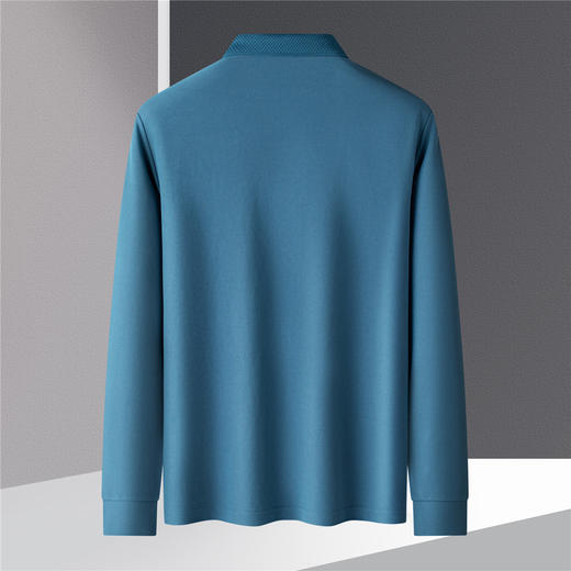 【福利款】罗蒙春秋男士仿丝光polo衫男长袖t恤男商务男polo衫长袖 商品图6