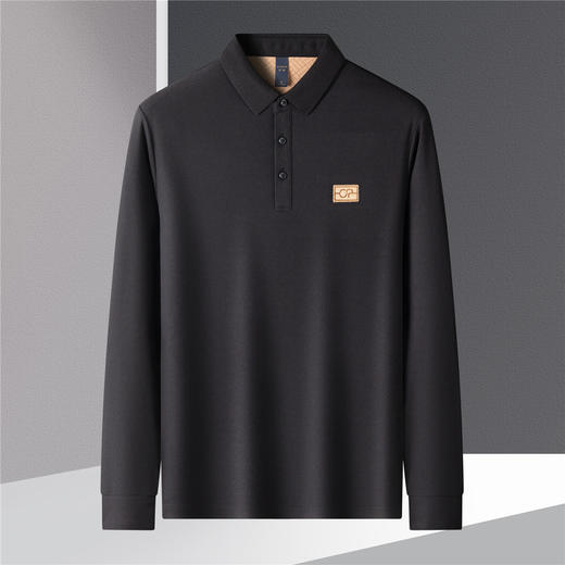 【高周波胸标】罗蒙春秋款男士仿丝光polo衫男商务男士polo衫T恤男 商品图2