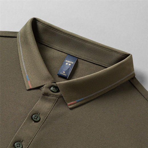 【福利款】罗蒙男士仿丝光polo衫男长袖t恤男商务男士polo衫长袖 商品图7