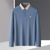 【绣花胸标】罗蒙春秋男士仿丝光polo衫男长袖t恤男商务男士polo衫 商品缩略图1