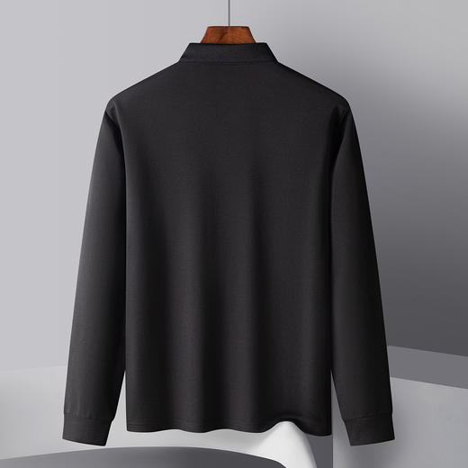 【双面含桑蚕丝】罗蒙春秋男士绣花polo衫男长袖t恤男polo衫男 商品图6