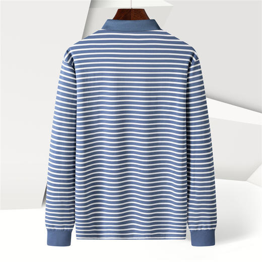 【桑蚕丝混纺】罗蒙春秋男士绣花胸标海魂衫polo衫男长袖男士polo衫长袖 商品图8