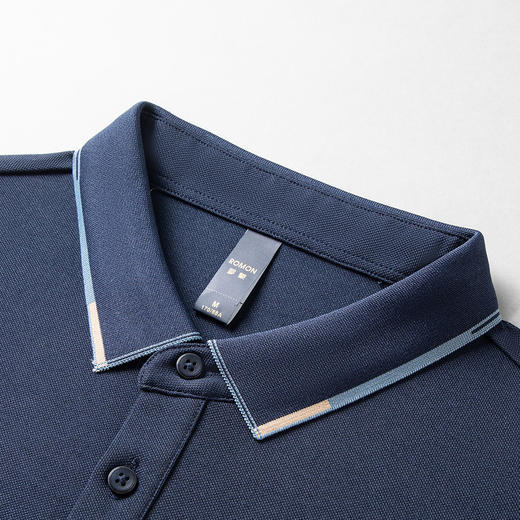 【双面含桑蚕丝】罗蒙男士春秋款经典polo衫男长袖t恤男polo衫男 商品图7