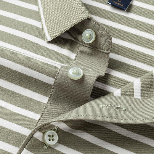 【桑蚕丝混纺】罗蒙男士春秋款撞色条纹polo衫男长袖t恤男士polo衫 商品图7