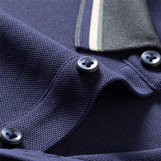 【绣花胸标】罗蒙春秋男士仿丝光polo衫男长袖t恤男商务男士polo衫 商品图6